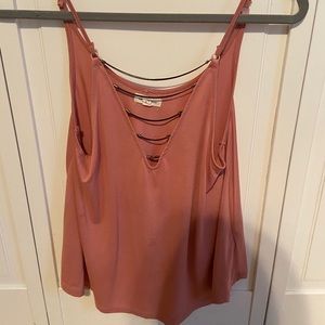 Pink V Neck Tank Top
